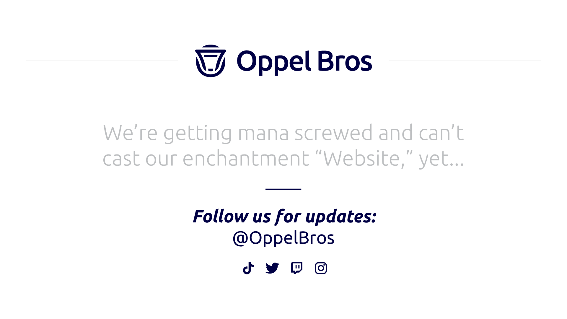 Oppel Bros Cards is Under Construction Image